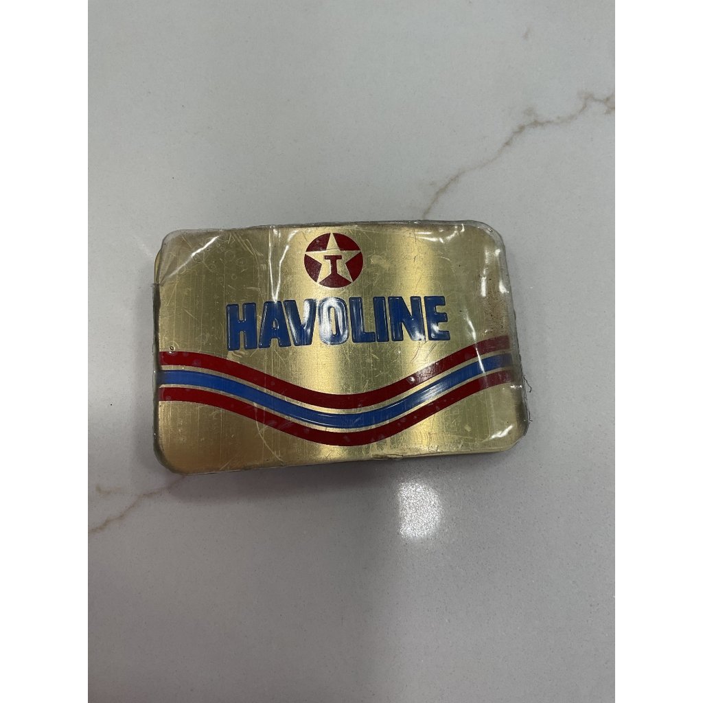 Texaco Vintage Havoline Belt Buckle Brass Gold Tone Texaco Logo Retro Design 80